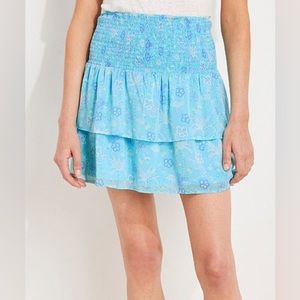 Vineyard Vines Smocked Flounce Skirt Andros Blue Large